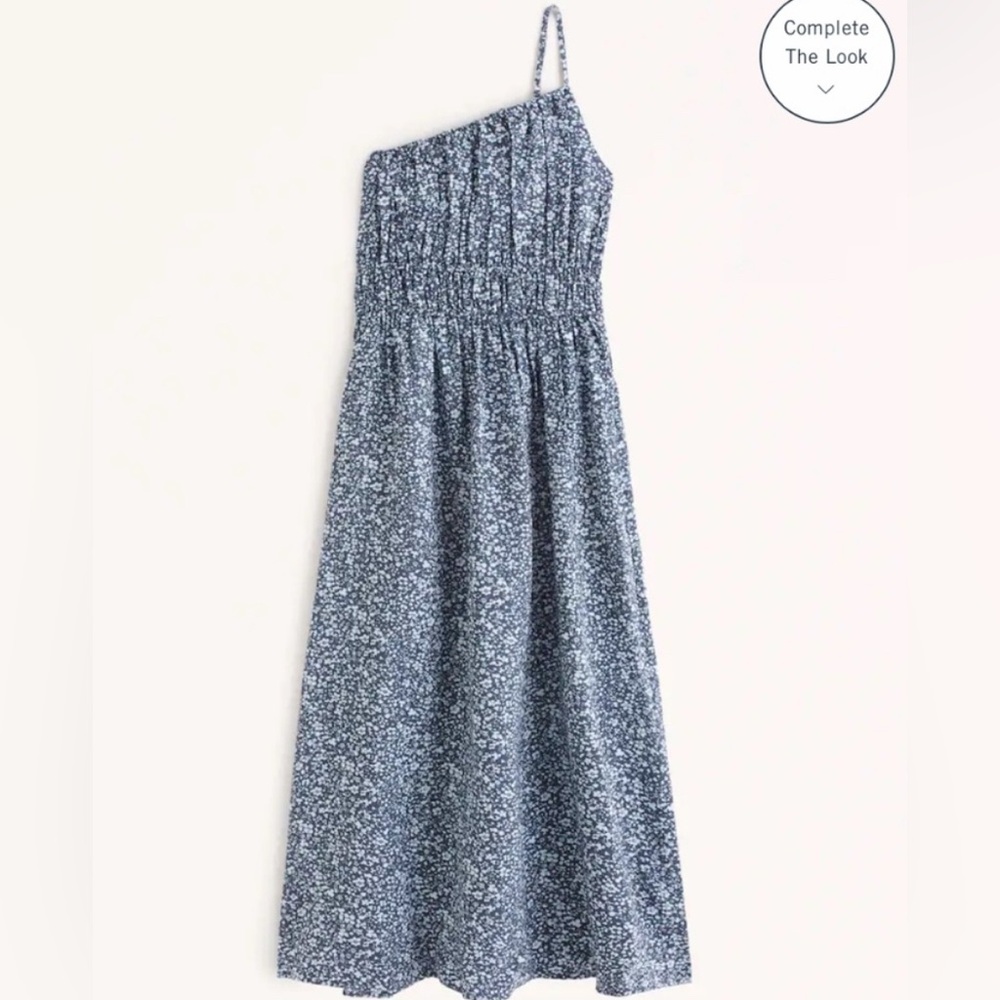 Abercrombie One-Shoulder Blue Floral Dress